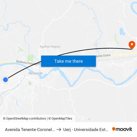 Avenida Tenente-Coronel Adalberto Mendes, 978 to Uerj - Universidade Estadual Do Rio De Janeiro map