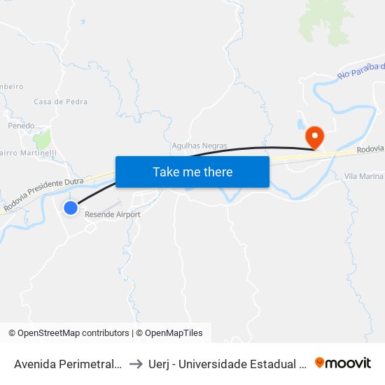 Avenida Perimetral Norte, 1092 to Uerj - Universidade Estadual Do Rio De Janeiro map