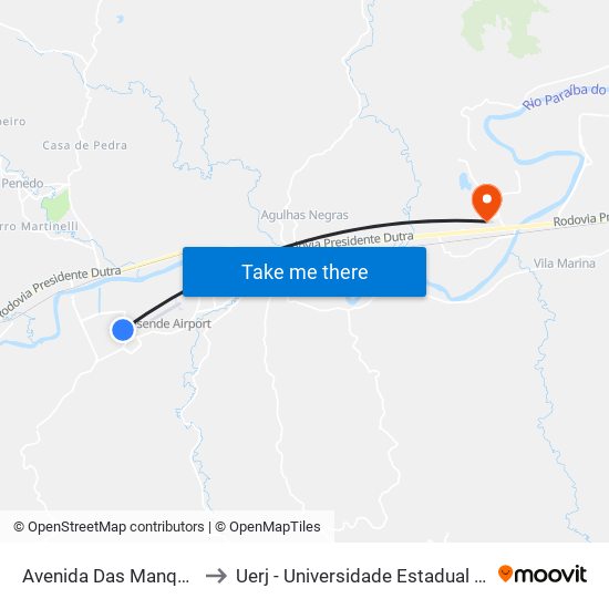 Avenida Das Manqueiras Sul, 38 to Uerj - Universidade Estadual Do Rio De Janeiro map