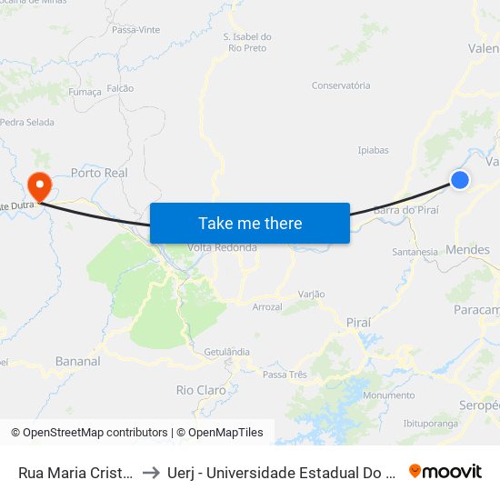 Rua Maria Cristina, 815 to Uerj - Universidade Estadual Do Rio De Janeiro map