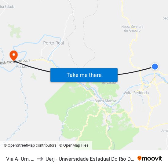 Via A- Um, 347 to Uerj - Universidade Estadual Do Rio De Janeiro map