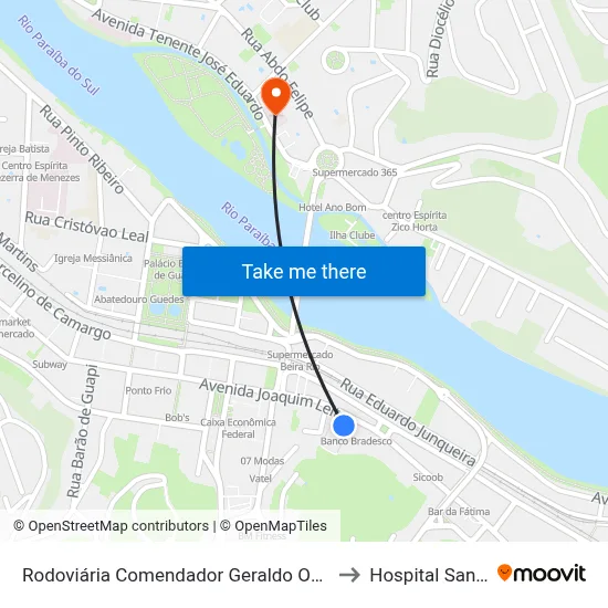 Rodoviária Comendador Geraldo Ozório (Barra Mansa) to Hospital Santa Maria map