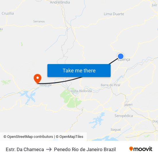 Estr. Da Chameca to Penedo Rio de Janeiro Brazil map