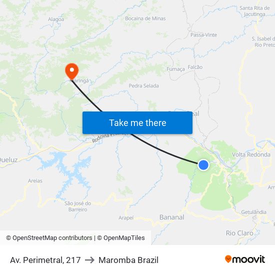 Av. Perimetral, 217 to Maromba Brazil map