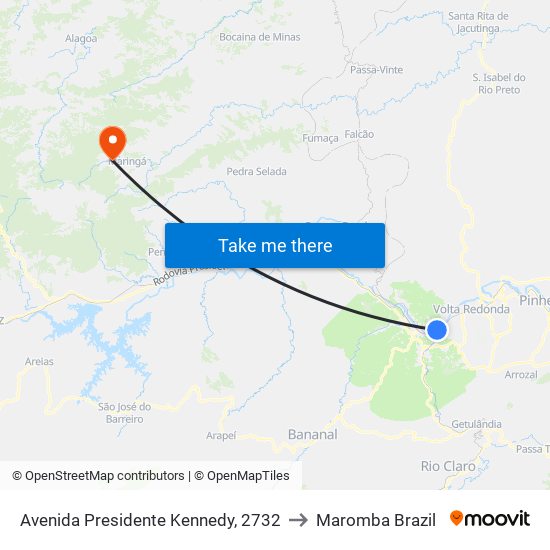 Avenida Presidente Kennedy, 2732 to Maromba Brazil map