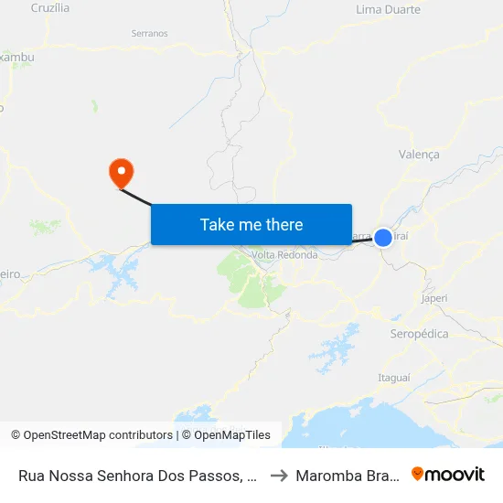 Rua Nossa Senhora Dos Passos, 43 to Maromba Brazil map