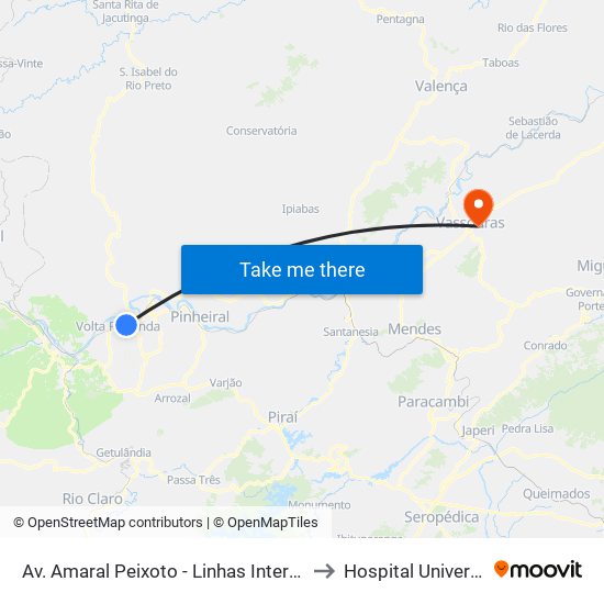 Av. Amaral Peixoto - Linhas Intermunicipais to Hospital Universitário map