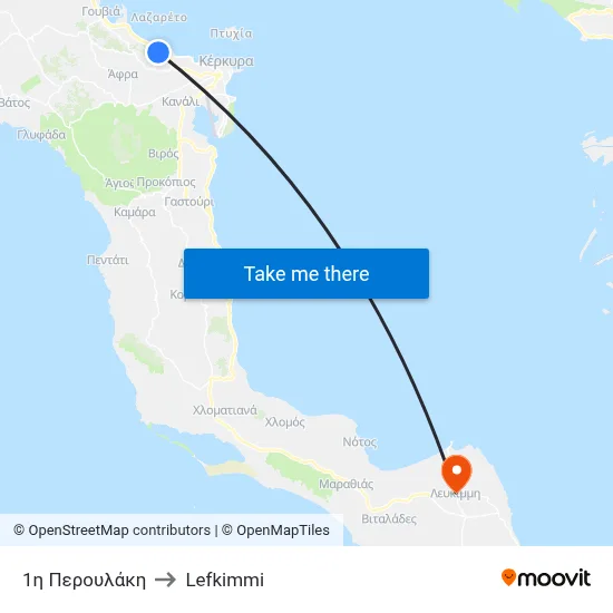 1st Peroulaki to Lefkimmi map
