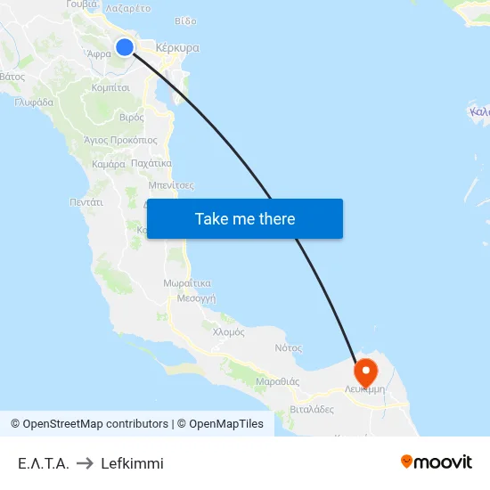 ELTA Post Office to Lefkimmi map
