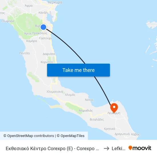 Corexpo Exhibition Center (E) to Lefkimmi map