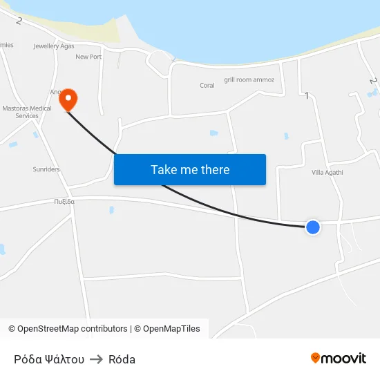 Ρόδα Ψάλτου to Róda map