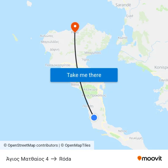 Άγιος Ματθαίος 4 to Róda map