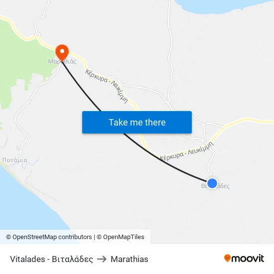 Vitalades - Βιταλάδες to Marathias map
