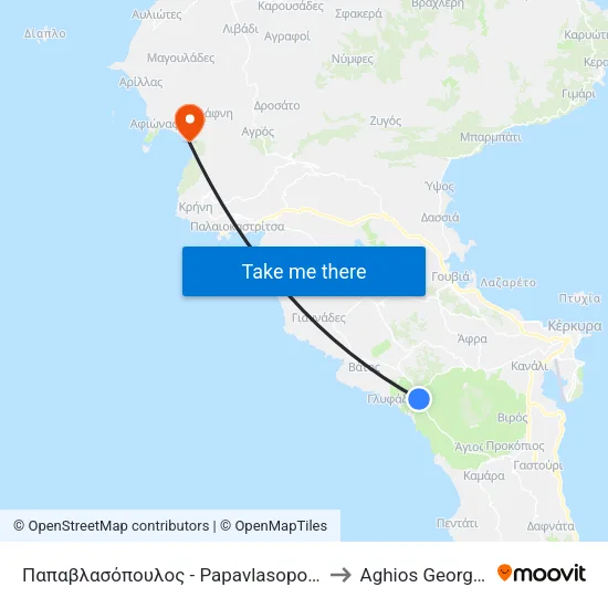 Παπαβλασόπουλος - Papavlasopoulos to Aghios Georgios map