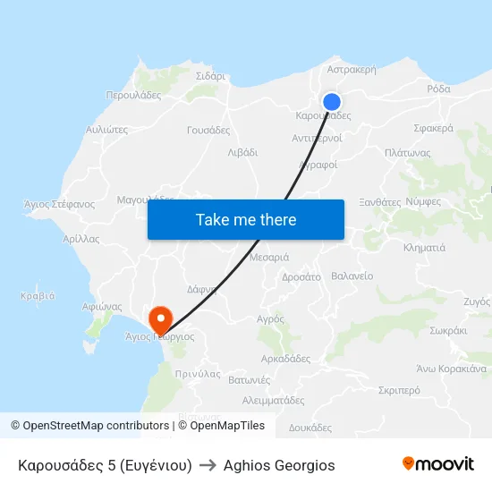Ευγένιου to Aghios Georgios map
