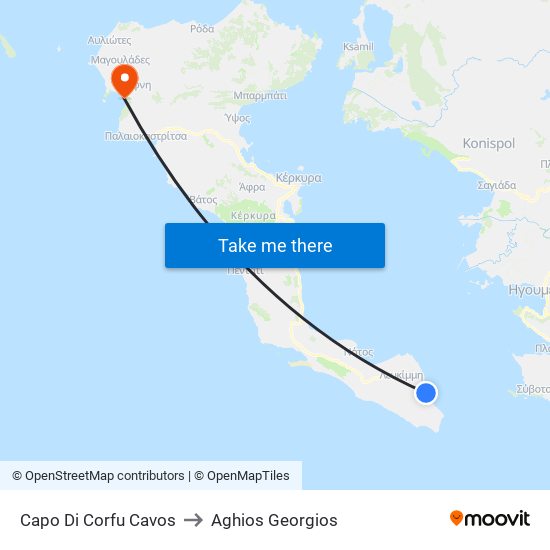 Capo Di Corfu Cavos to Aghios Georgios map