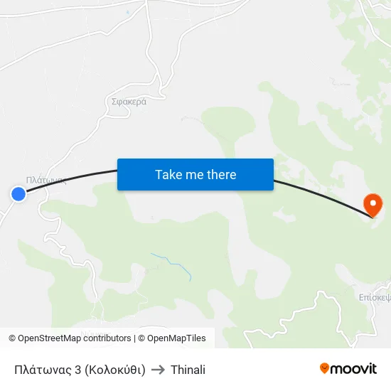 Πλάτωνας Κολοκύθι to Thinali map