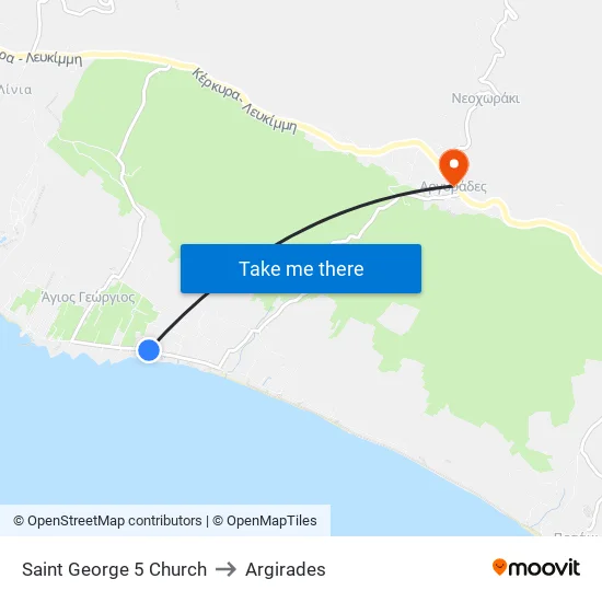 Saint George 5 Church to Argirades map