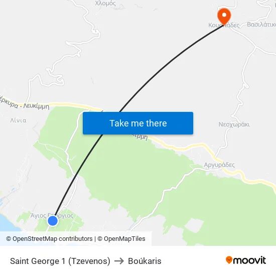Saint George 1 (Tzevenos) to Boúkaris map