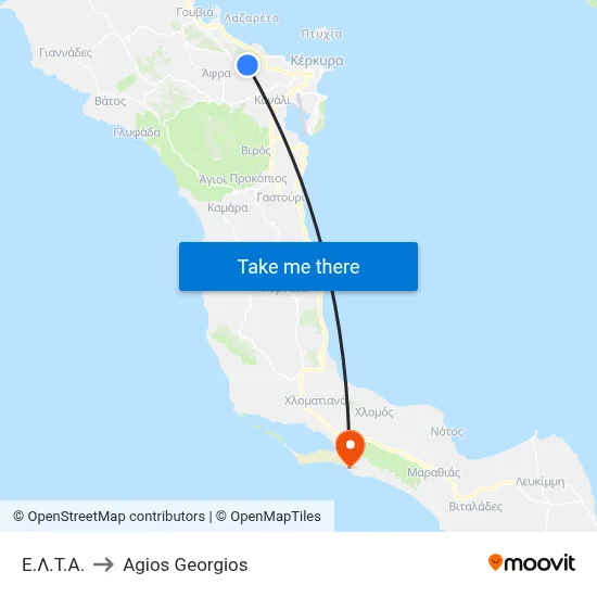 Ε.Λ.Τ.Α. to Agios Georgios map