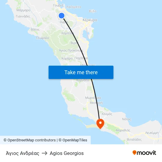 Saint Andreas to Agios Georgios map