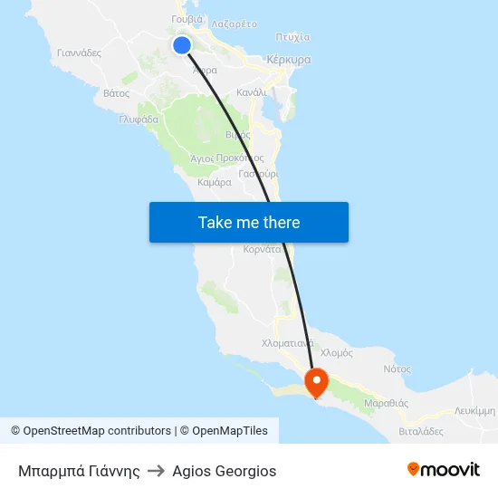 Μπαρμπά Γιάννης to Agios Georgios map