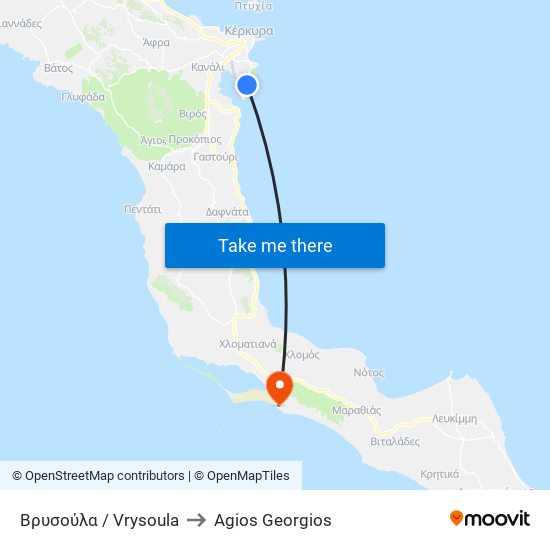 Βρυσούλα / Vrysoula to Agios Georgios map