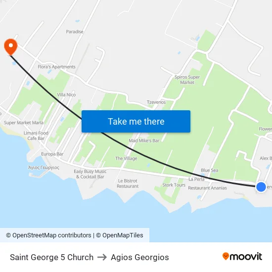 Saint George 5 Church to Agios Georgios map