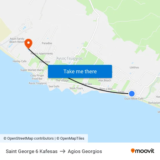 Saint George 6 Kafesas to Agios Georgios map