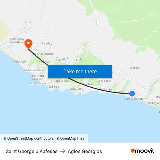 Saint George 6 Kafesas to Agios Georgios map