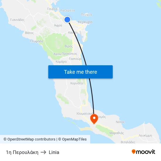 1η Περουλάκη to Linia map