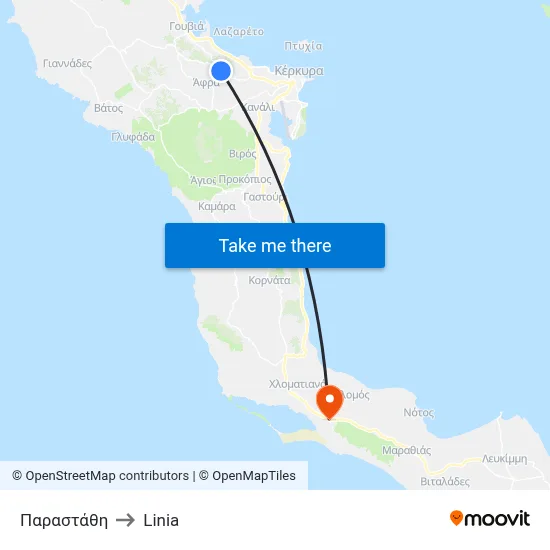 Παραστάθη to Linia map