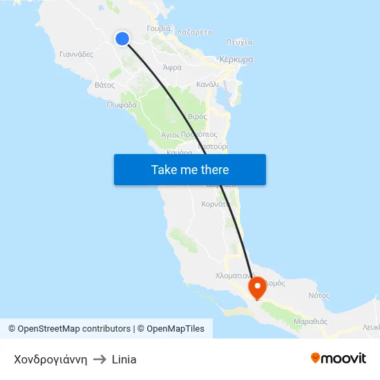 Χονδρογιάννη to Linia map