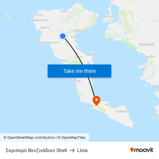 Σκριπερό Βενζινάδικο Shell to Linia map