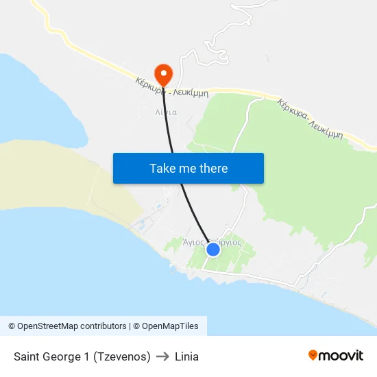 Saint George 1 (Tzevenos) to Linia map