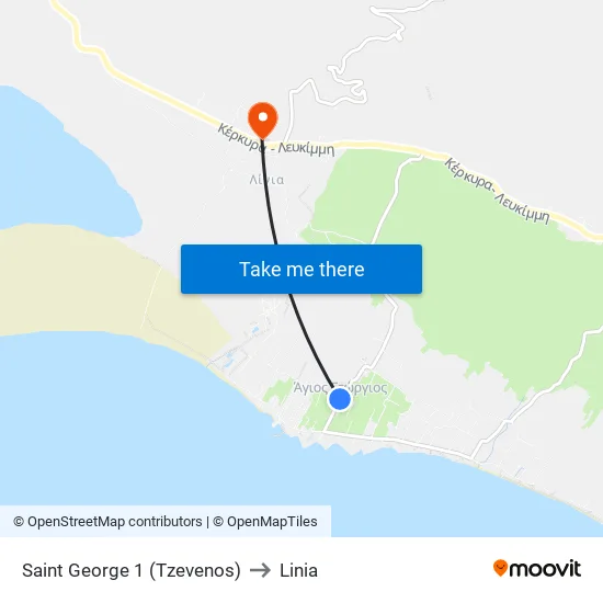 Saint George 1 (Tzevenos) to Linia map