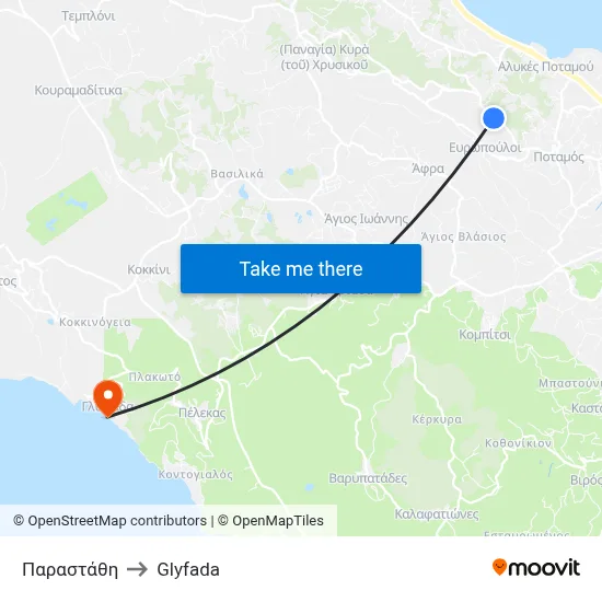 Παραστάθη to Glyfada map