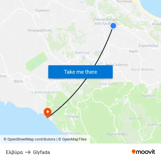 Ελβύρα to Glyfada map