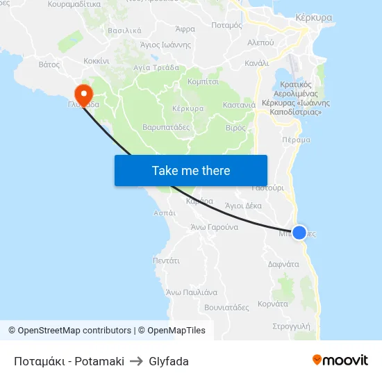 Ποταμάκι - Potamaki to Glyfada map