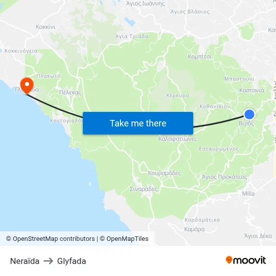 Neraida to Glyfada map