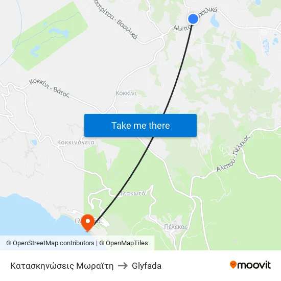 Κατασκηνώσεις Μωραΐτη to Glyfada map