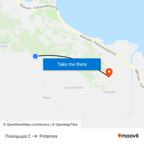 Πολύχωμα 2 to Potamos map