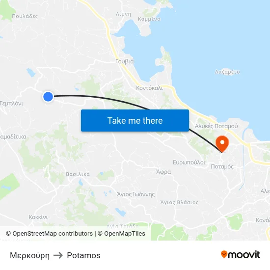 Merkouri to Potamos map