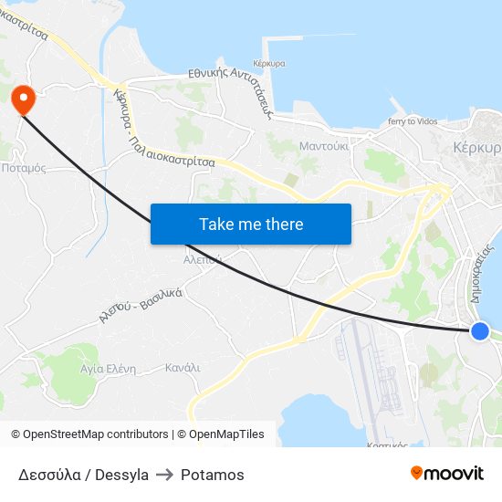 Δεσσύλα / Dessyla to Potamos map