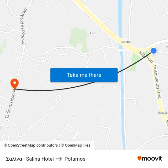 Σαλίνα - Salina Hotel to Potamos map