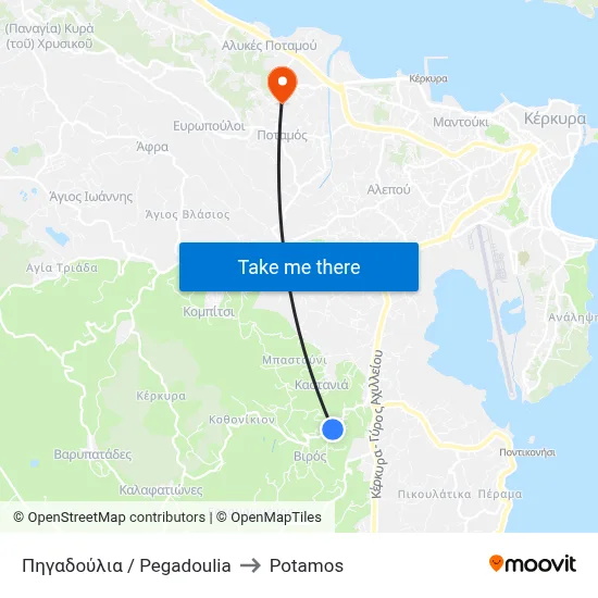 Πηγαδούλια / Pegadoulia to Potamos map