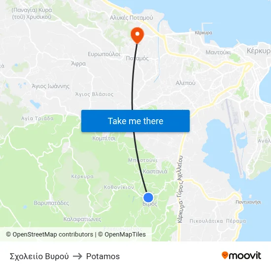 Σχολειίο Βυρού to Potamos map
