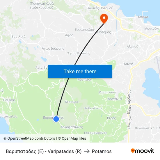Varipatades (R) to Potamos map