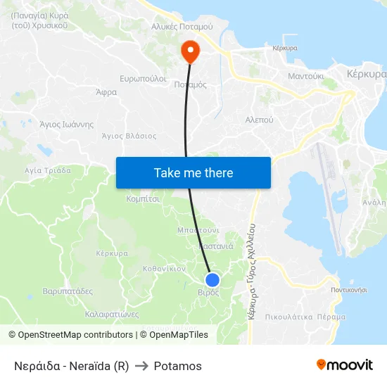 Neraida (R) to Potamos map