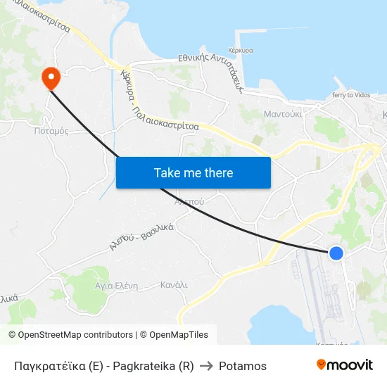 Pagkrateika to Potamos map
